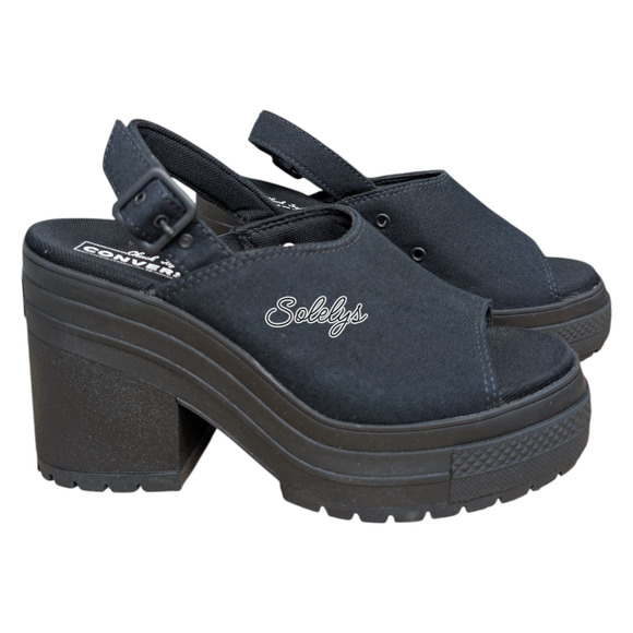 Converse Chuck 70 De Luxe Heel Platform Chunky Strap Sandal Monochrome Black 7.5 - Picture 6 of 9